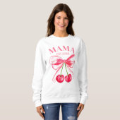Coquette Pink Bow Cherries Niedliche Mama Ästhetik Sweatshirt (Vorne ganz)