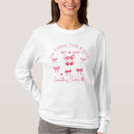 Coquette Pink Bow Cherry Junggeselinnen-Abschied T-Shirt