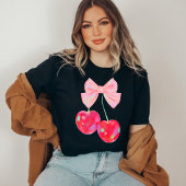 Coquette Pink Bow Cherry T-Shirt