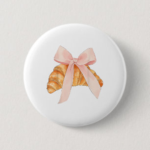 Coquette Pink Bow Croissant Niedlich Backbäcker Ve Button