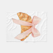 Coquette Pink Bow Croissant Niedlich Backbäcker Ve Fleecedecke (Vorderseite (Horizontal))