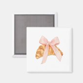 Coquette Pink Bow Croissant Niedlich Backbäcker Ve Magnet (Vorderseite/Rückseite)