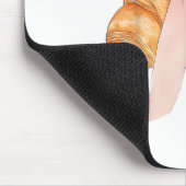 Coquette Pink Bow Croissant Niedlich Backbäcker Ve Mousepad (Ecke)