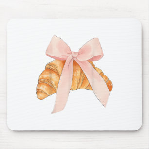 Coquette Pink Bow Croissant Niedlich Backbäcker Ve Mousepad