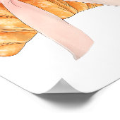 Coquette Pink Bow Croissant Niedlich Backbäcker Ve Poster (Ecke)