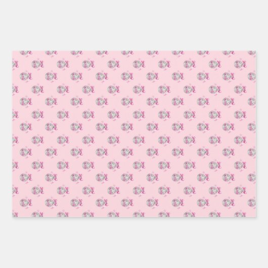 Coquette Pink Bow Disco Geschenkpapier Set (Vorderseite 3)