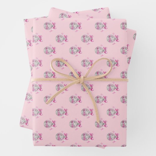 Coquette Pink Bow Disco Geschenkpapier Set (Beispiel)