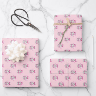 Coquette Pink Bow Disco Geschenkpapier Set