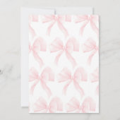 Coquette PINK BOW Einladung zum ersten Geburtstag (Rückseite)
