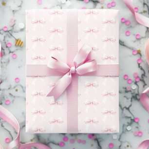 Coquette Pink Bow Erster Geburtstag Geschenkpapier