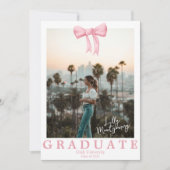 Coquette Pink Bow Foto Abschluss Ankündigung (Vorderseite)