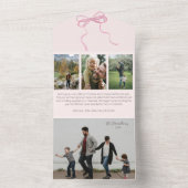 Coquette Pink Bow Foto Dreifach Alle in einer Kart All In One Einladung (Innen Boden)