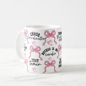 Coquette Pink Bow Geschenk mit positiver Bestätigu Kaffeetasse (Vorderseite Links)