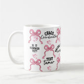 Coquette Pink Bow Geschenk mit positiver Bestätigu Kaffeetasse (Links)