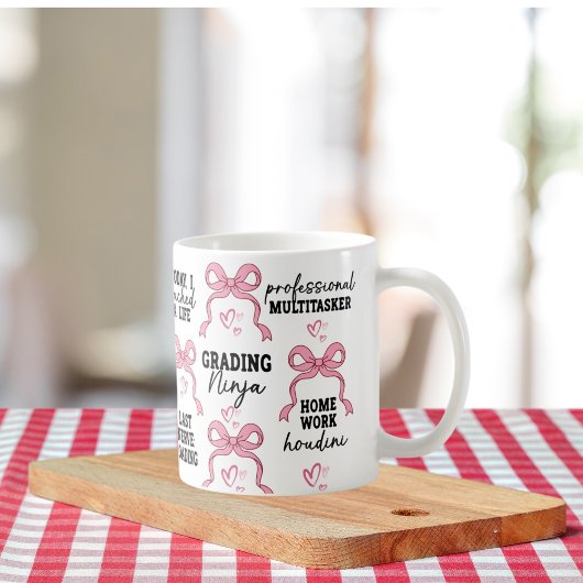 Coquette Pink Bow Geschenk mit positiver Bestätigu Kaffeetasse