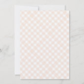 Coquette Pink Bow Gingham Girl Baby Shower Einladung (Rückseite)