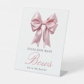 Coquette Pink Bow Girl Babydusche Wie viele Bows Sockelschild (Vorderseite)