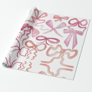 Coquette Pink Bow Girls Babydusche Geschenkpapier