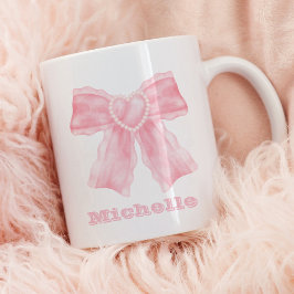 Coquette Pink Bow Girly Kaffeetasse