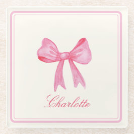 Coquette Pink Bow Glasuntersetzer