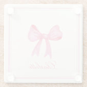 Coquette Pink Bow Glasuntersetzer (Rückseite)
