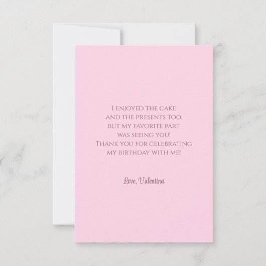 Coquette Pink Bow Gold Glitzer Script Dankeskarte (Rückseite)