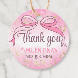 Coquette Pink Bow Gold Glitzer Script Vielen Dank Geschenkanhänger