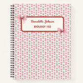 Coquette Pink Bow individuell anpassbar zurück in  Notizblock (Vorderseite)