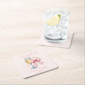 Coquette Pink Bow Junggeselinnen-Abschied Rechteckiger Pappuntersetzer (Vor Ort)