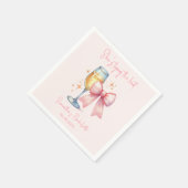 Coquette Pink Bow Junggeselinnen-Abschied Serviette (Ecke)