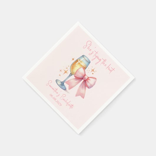 Coquette Pink Bow Junggeselinnen-Abschied Serviette (Ecke)