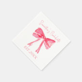 Coquette Pink Bow Junggeselinnen-Abschied Serviette (Ecke)