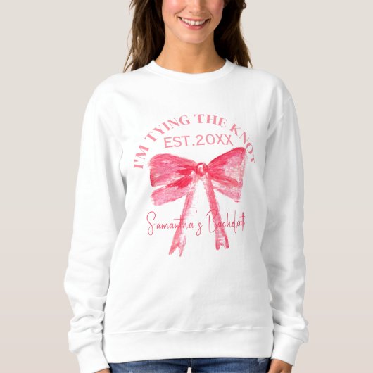 Coquette Pink Bow Junggeselinnen-Abschied Sweatshirt (Vorderseite)