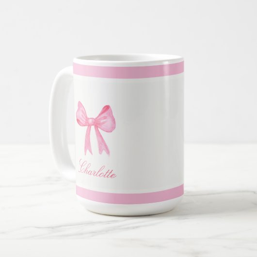 Coquette Pink Bow Kaffeetasse (Vorderseite Links)