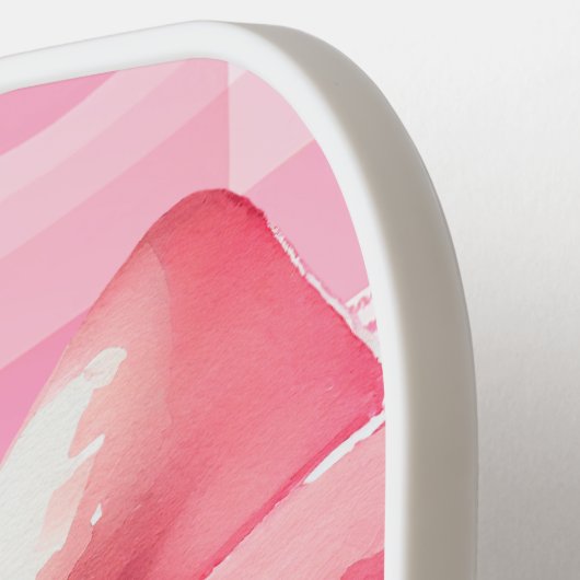 Coquette Pink Bow Karierter Name Pickleball Schläger (Linke Seite)