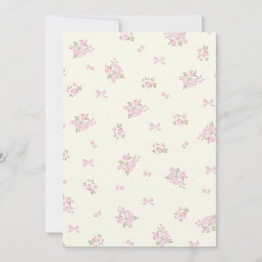 Coquette Pink Bow Kinderdusche Einladung (Rückseite)