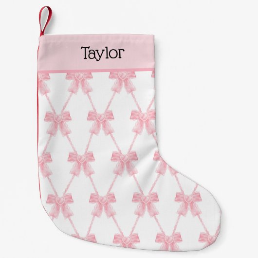 Coquette Pink Bow Kleiner Weihnachtsstrumpf (Vorderseite)