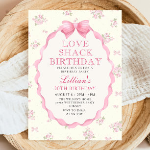 Coquette Pink Bow Liebe Shack Geburtstag Einladung