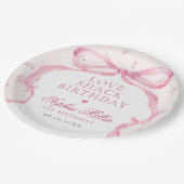 Coquette Pink Bow Liebe Shack Geburtstag Pappteller (Schrägansicht)
