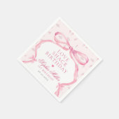 Coquette Pink Bow Liebe Shack Geburtstag Serviette (Ecke)