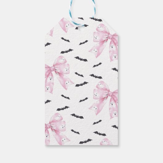 Coquette Pink Bow Little Boo Baby Dusche Geschenkanhänger (Rückseite)