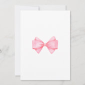 Coquette Pink Bow Modern Girl Baby Dusche Einladung (Rückseite)