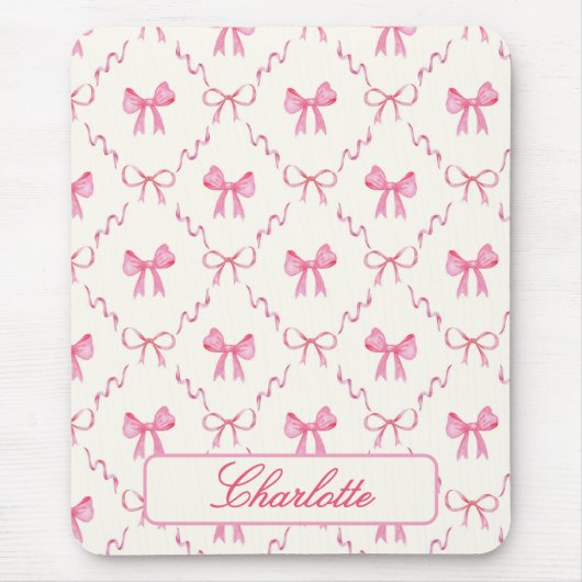 Coquette Pink Bow Mousepad (Vorne)