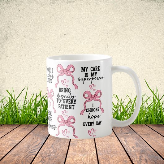 Coquette Pink Bow Nurse Geschenk, RN Abschluss Kaffeetasse