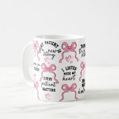 Coquette Pink Bow Nurse Geschenk, RN Abschluss Kaffeetasse (Vorderseite Links)