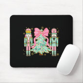 Coquette Pink Bow Nutcracker Weihnachtsbaum Preppy Mousepad (Mit Mouse)