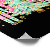 Coquette Pink Bow Nutcracker Weihnachtsbaum Preppy Poster (Ecke)