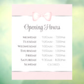 Coquette Pink Bow Öffnungszeiten Fensteraufkleber (Blatt 3)