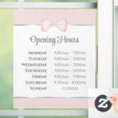Coquette Pink Bow Öffnungszeiten Fensteraufkleber (Zuhause)
