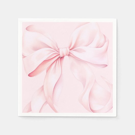 Coquette Pink Bow Paper Napkin Serviette (Vorderseite)